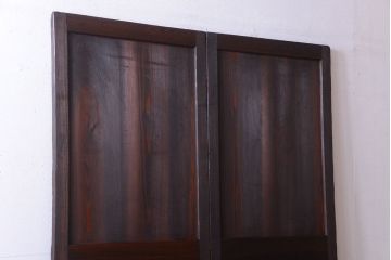 古民具・骨董　古い木味のアンティーク帯戸2枚セット(3)