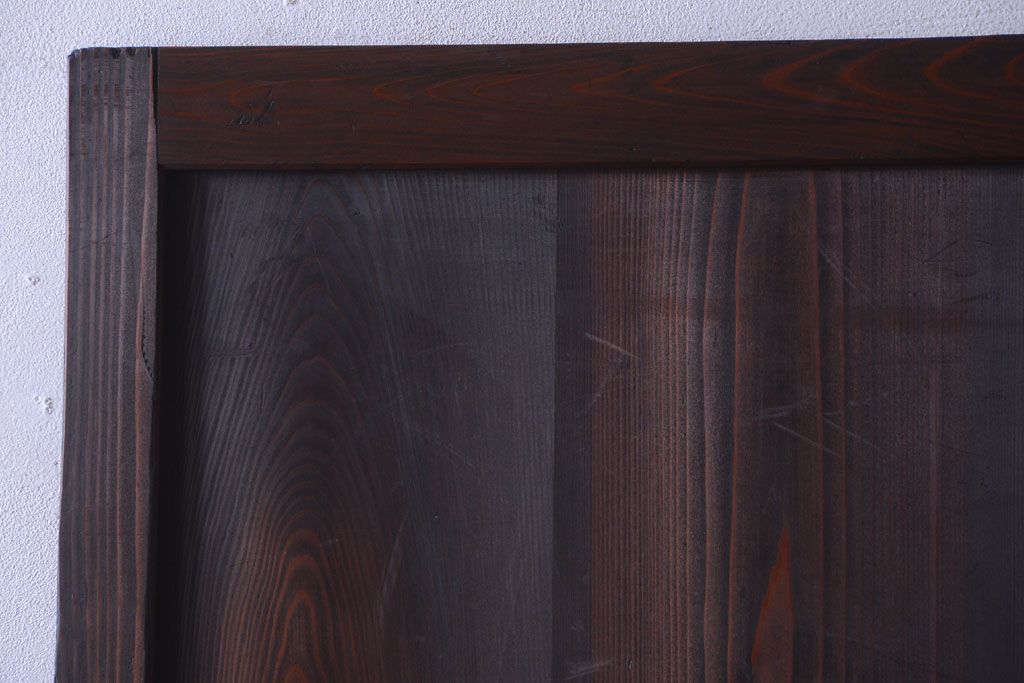 古民具・骨董　古い木味のアンティーク帯戸2枚セット(3)