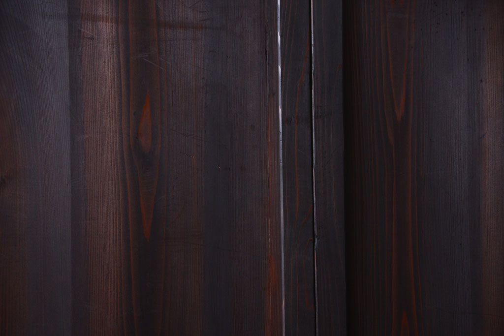 古民具・骨董　古い木味のアンティーク帯戸2枚セット(3)