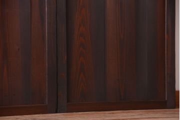 古民具・骨董　古い木味のアンティーク帯戸2枚セット(3)