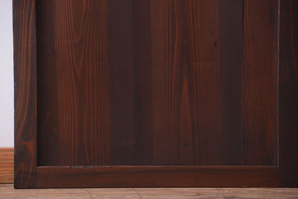 古民具・骨董　古い木味のアンティーク帯戸2枚セット(3)