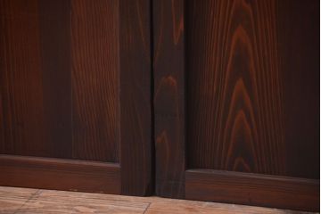 古民具・骨董　古い木味のアンティーク帯戸2枚セット(3)