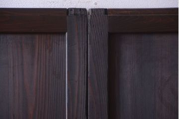 古民具・骨董　古い木味のアンティーク帯戸2枚セット(3)