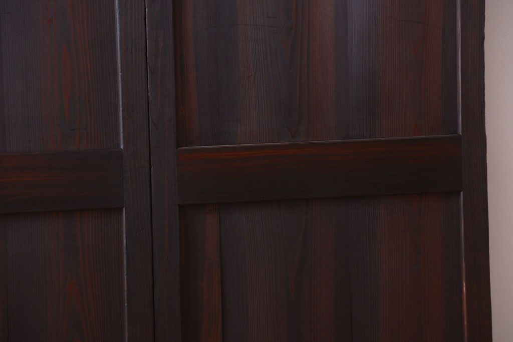 古民具・骨董　古い木味のアンティーク帯戸2枚セット(3)