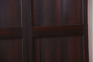 古民具・骨董　古い木味のアンティーク帯戸2枚セット(3)