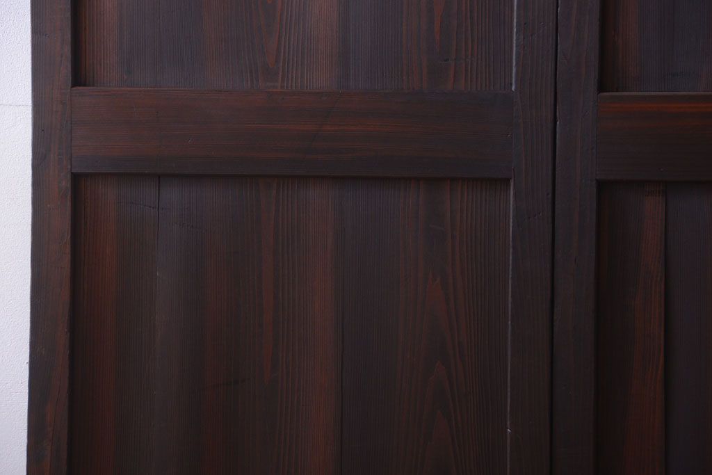 古民具・骨董　古い木味のアンティーク帯戸2枚セット(3)