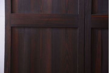 古民具・骨董　古い木味のアンティーク帯戸2枚セット(3)