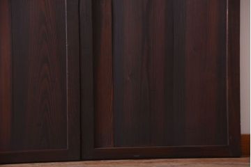 古民具・骨董　古い木味のアンティーク帯戸2枚セット(3)