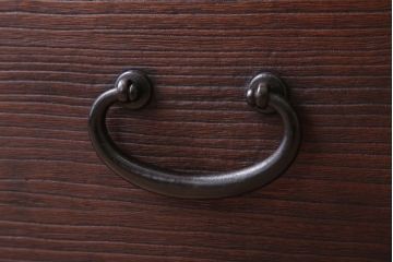 アンティーク家具　和製アンティーク　上手物　シンプルな丸金具の総桐箪笥ローボード(衣装箪笥・時代箪笥、桐たんす)(1)