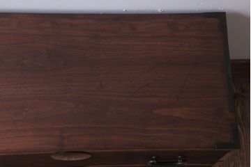アンティーク家具　和製アンティーク　上手物　シンプルな丸金具の総桐箪笥ローボード(衣装箪笥・時代箪笥、桐たんす)(2)