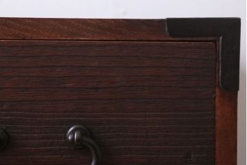 アンティーク家具　和製アンティーク　上手物　シンプルな丸金具の総桐箪笥ローボード(衣装箪笥・時代箪笥、桐たんす)(2)