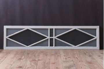 アンティーク　すり・結霜ガラス入り!ペイント明り取り