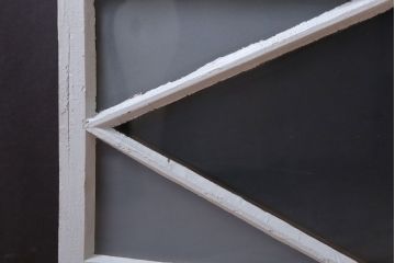 アンティーク　すり・結霜ガラス入り!ペイント明り取り