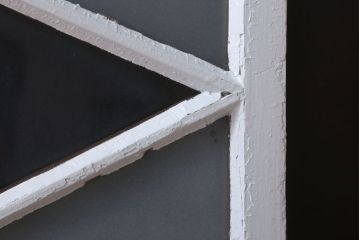 アンティーク　すり・結霜ガラス入り!ペイント明り取り