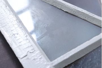 アンティーク　すり・結霜ガラス入り!ペイント明り取り