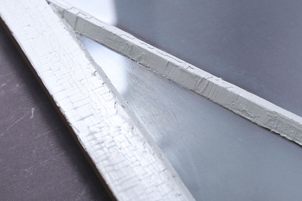 アンティーク　すり・結霜ガラス入り!ペイント明り取り