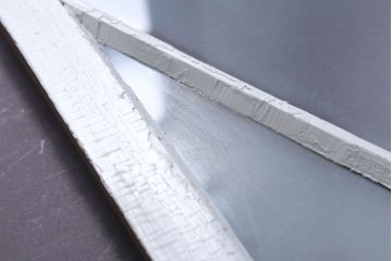 アンティーク　すり・結霜ガラス入り!ペイント明り取り