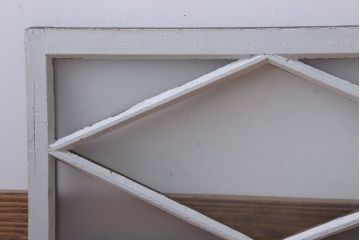 アンティーク　すり・結霜ガラス入り!ペイント明り取り