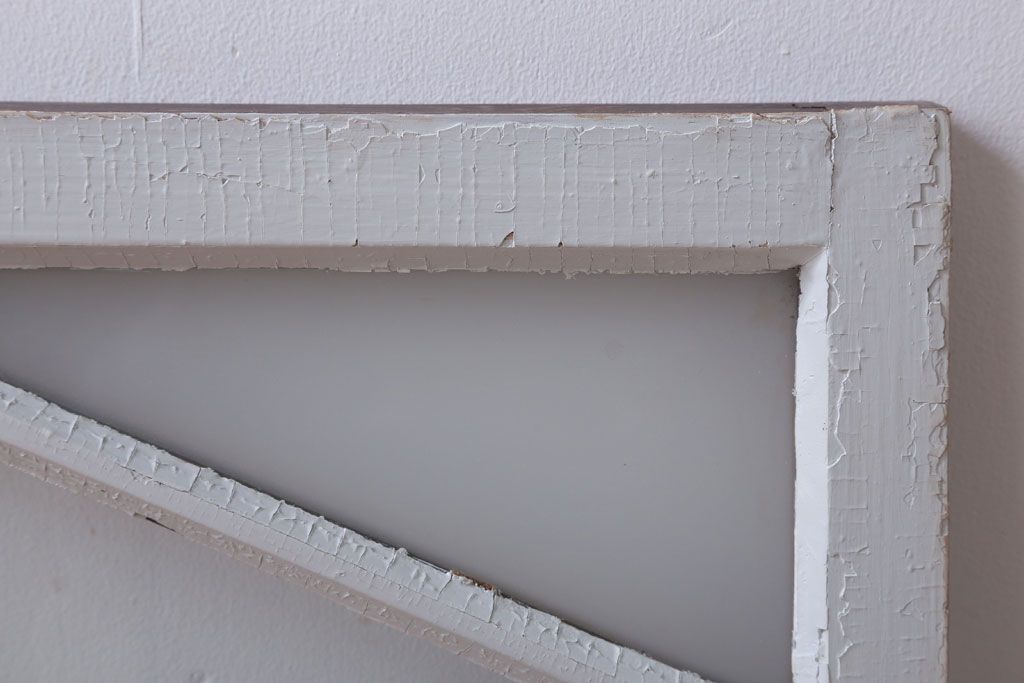 アンティーク　すり・結霜ガラス入り!ペイント明り取り