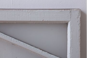 アンティーク　すり・結霜ガラス入り!ペイント明り取り