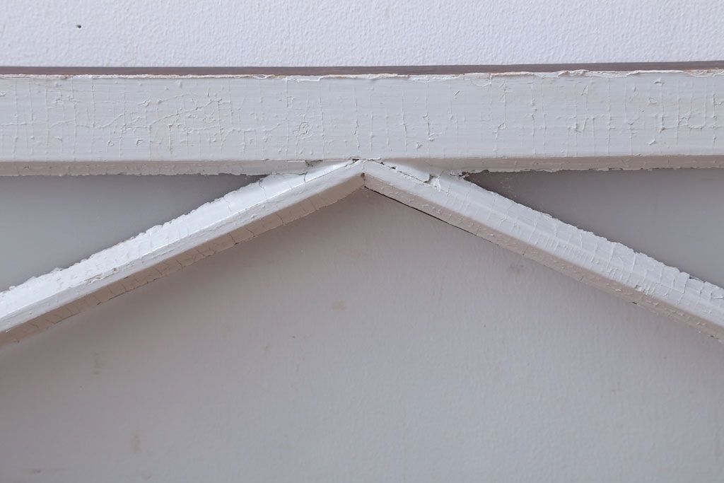 アンティーク　すり・結霜ガラス入り!ペイント明り取り