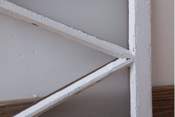 アンティーク　すり・結霜ガラス入り!ペイント明り取り