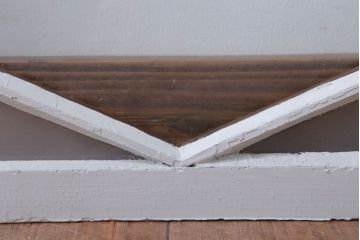 アンティーク　すり・結霜ガラス入り!ペイント明り取り