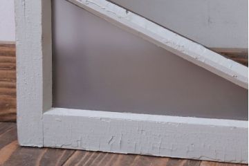 アンティーク　すり・結霜ガラス入り!ペイント明り取り