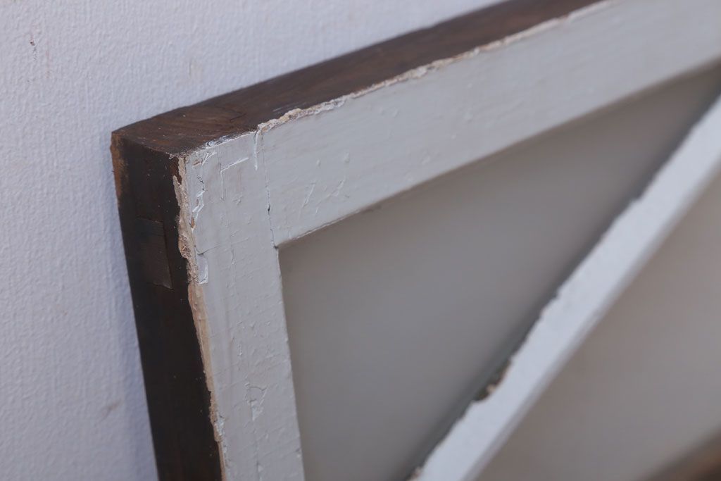 アンティーク　すり・結霜ガラス入り!ペイント明り取り