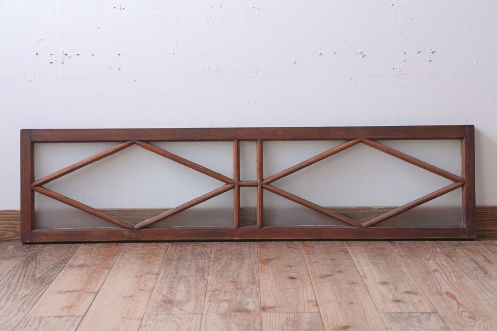 アンティーク　すり・結霜ガラス入り!ペイント明り取り