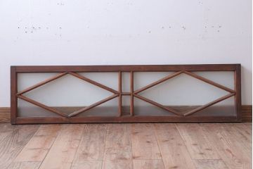 アンティーク　すり・結霜ガラス入り!ペイント明り取り