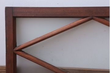 アンティーク　すり・結霜ガラス入り!ペイント明り取り