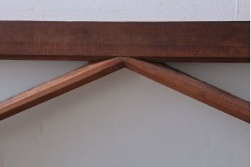 アンティーク　すり・結霜ガラス入り!ペイント明り取り