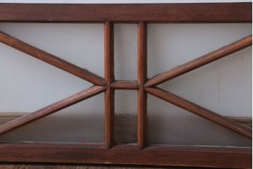 アンティーク　すり・結霜ガラス入り!ペイント明り取り