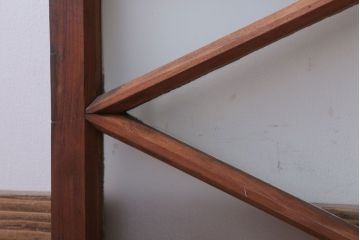 アンティーク　すり・結霜ガラス入り!ペイント明り取り