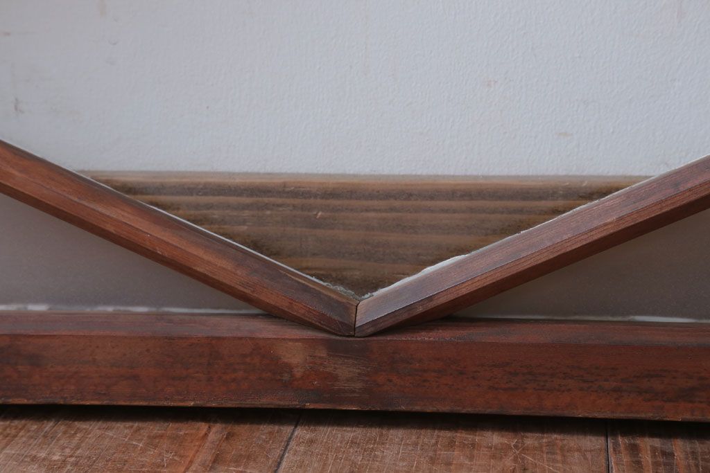 アンティーク　すり・結霜ガラス入り!ペイント明り取り