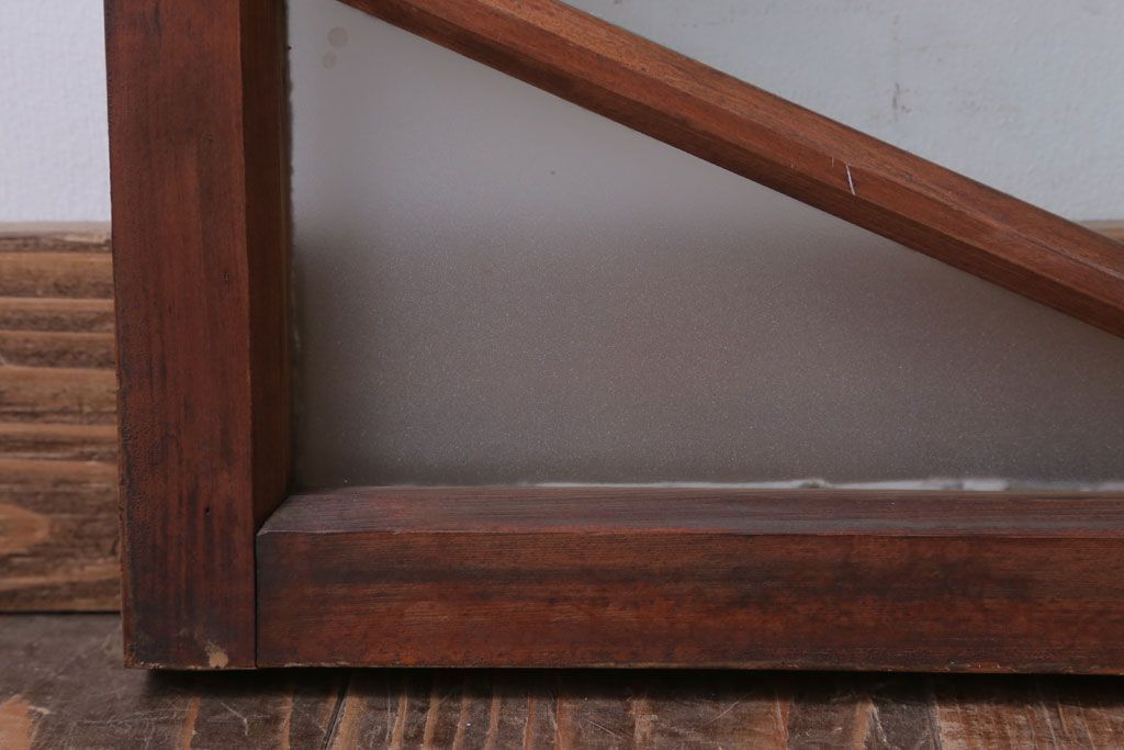 アンティーク　すり・結霜ガラス入り!ペイント明り取り