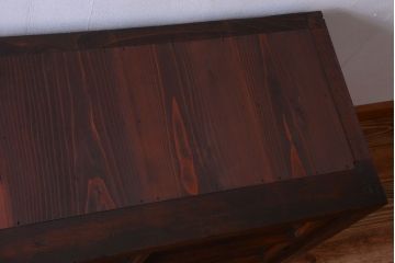 アンティーク家具　古民具・骨董　和製アンティークの引き戸ローボード(収納棚)