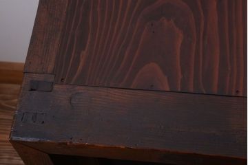 アンティーク家具　古民具・骨董　和製アンティークの引き戸ローボード(収納棚)