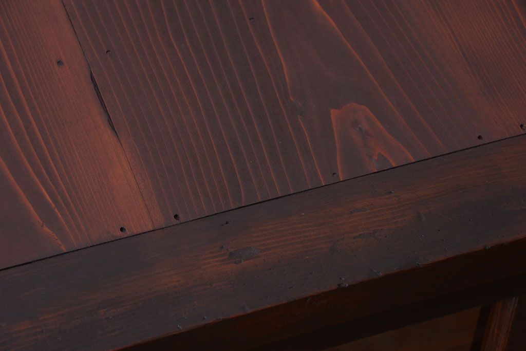 アンティーク家具　古民具・骨董　和製アンティークの引き戸ローボード(収納棚)