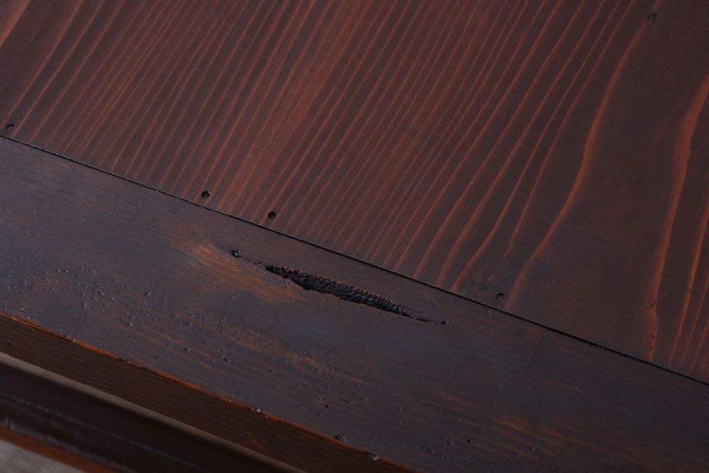 アンティーク家具　古民具・骨董　和製アンティークの引き戸ローボード(収納棚)