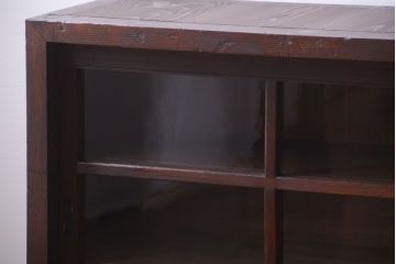 アンティーク家具　古民具・骨董　和製アンティークの引き戸ローボード(収納棚)