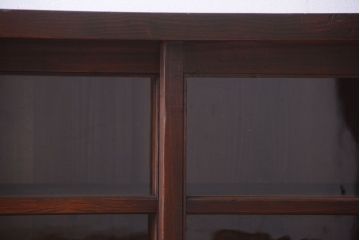 アンティーク家具　古民具・骨董　和製アンティークの引き戸ローボード(収納棚)