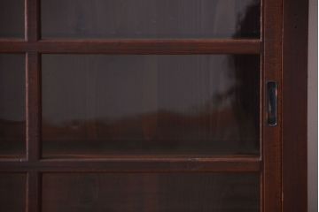 アンティーク家具　古民具・骨董　和製アンティークの引き戸ローボード(収納棚)