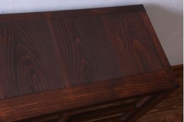 アンティーク家具　古民具・骨董　引き出し4杯付き!和製アンティークの引き戸ローボード(収納棚)