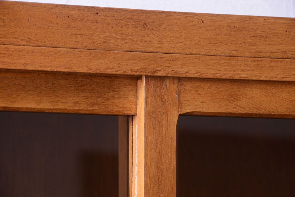 アンティーク家具　和製アンティーク　モールガラス入り!古い重ね収納棚