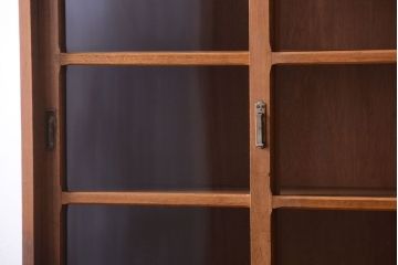 アンティーク家具　和製アンティーク　モールガラス入り!古い重ね収納棚