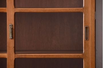 アンティーク家具　和製アンティーク　モールガラス入り!古い重ね収納棚