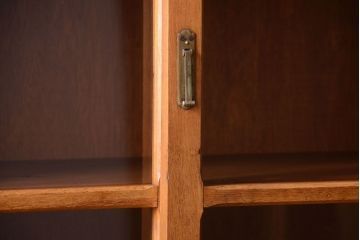 アンティーク家具　和製アンティーク　モールガラス入り!古い重ね収納棚