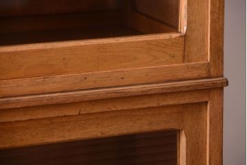 アンティーク家具　和製アンティーク　モールガラス入り!古い重ね収納棚